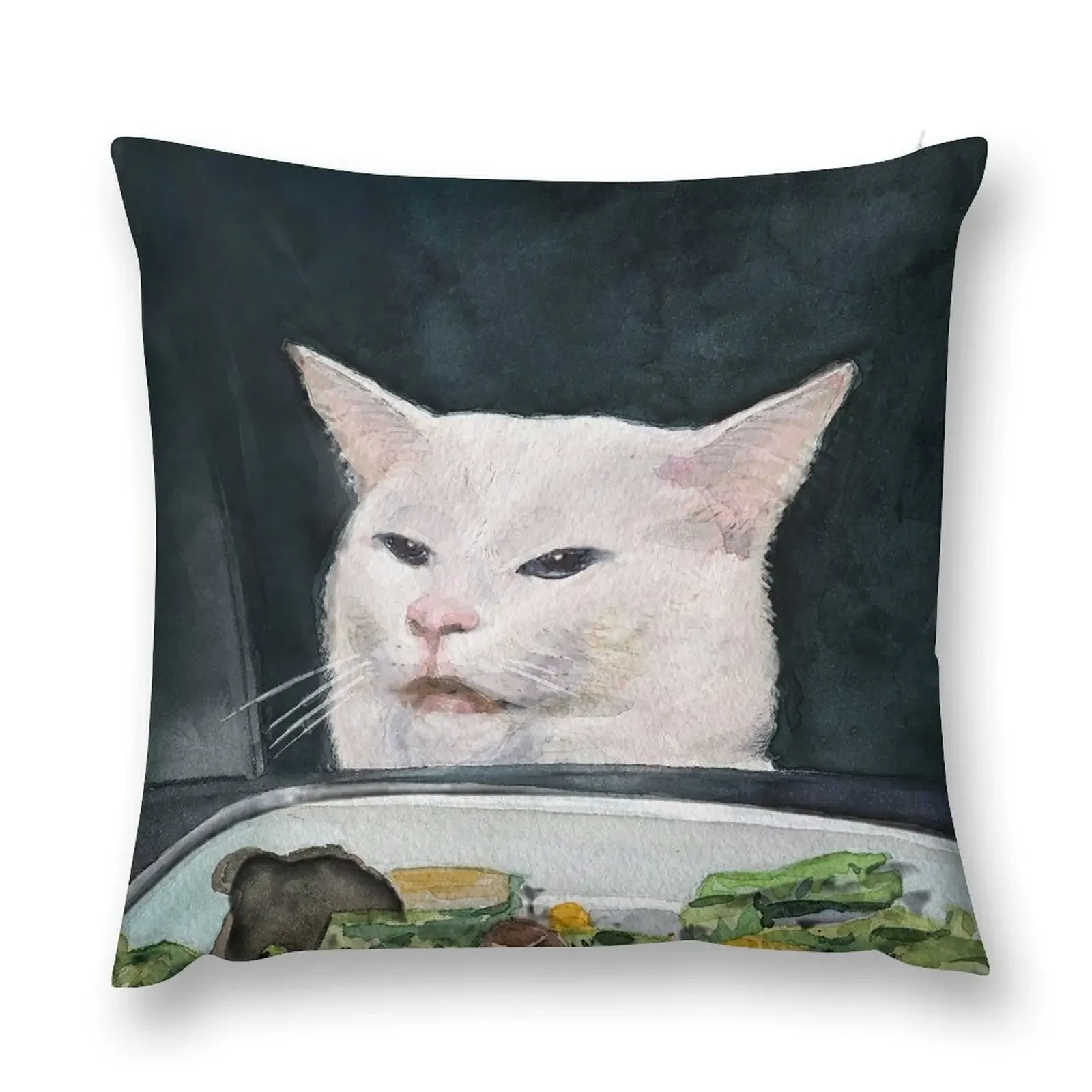 

Woman Yelling at Cat Meme-8 Throw Pillow covers for pillows Cushion Child pillow