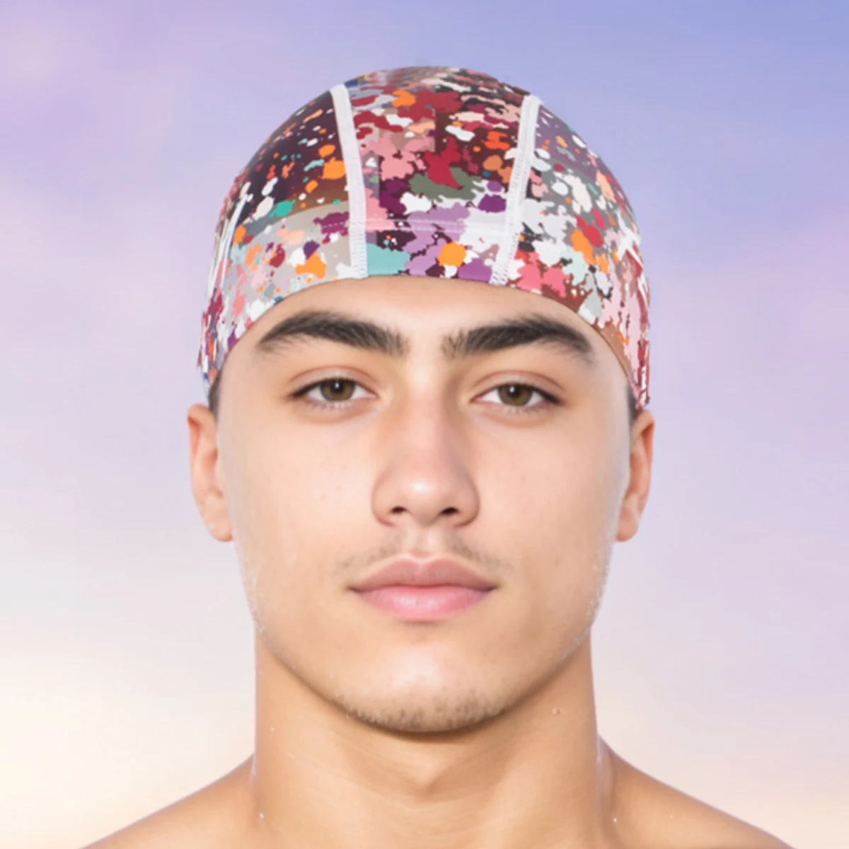 Unisex Big Size Graffiti Scrawl Doodle Style Swimming Cap Hats Accessories For Man Women Kids Youngs Waterproof Fishtail