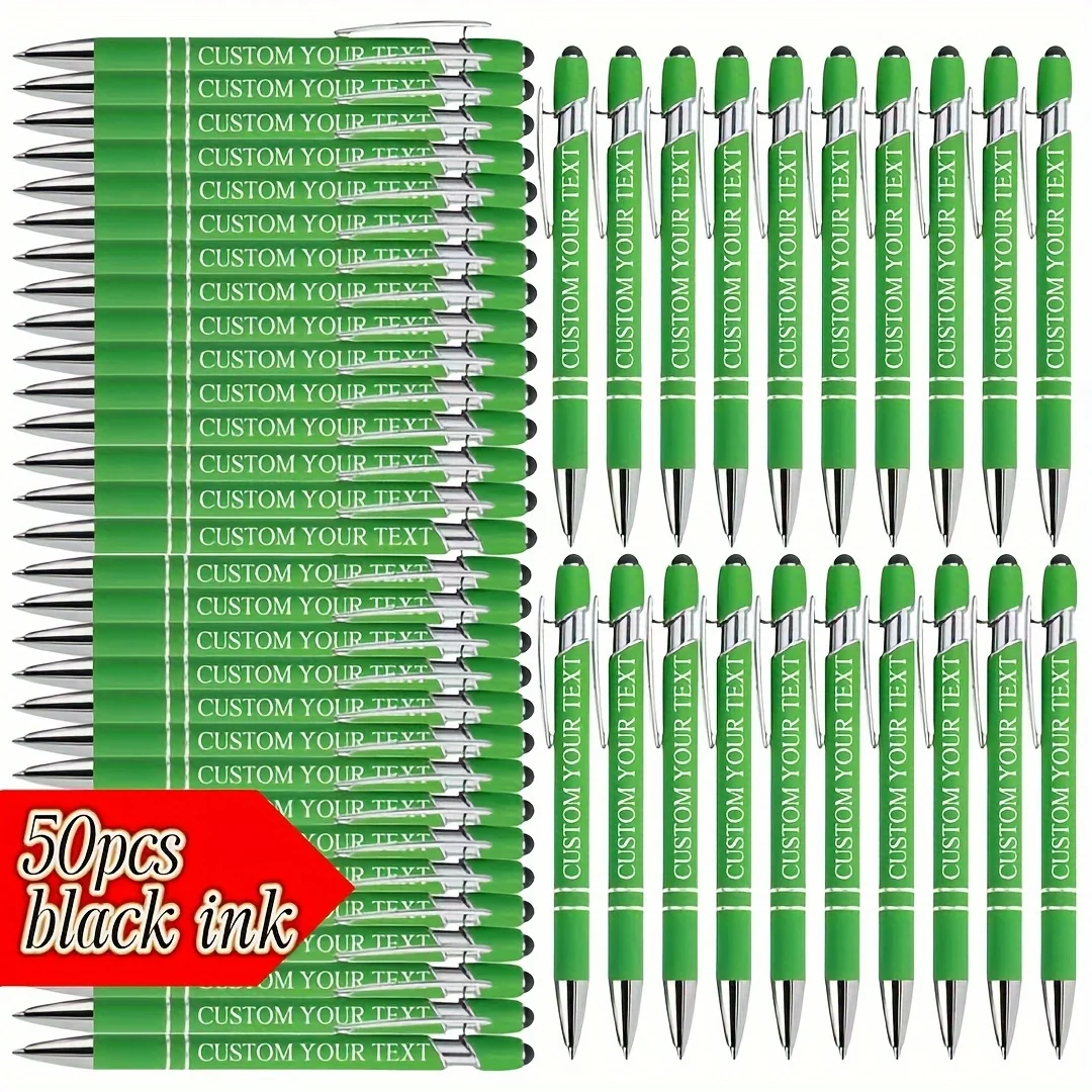 50 customized metal ballpoint pens, elegant style, smooth writing, suitable for business and special occasions, graduation gifts