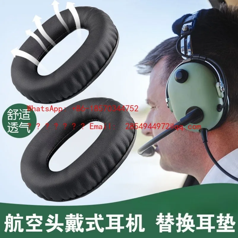 L      Aviation Noise Cancelling Headphones Ear Pads Pilot Headphone Cover Sponge Cover Replacement Leather Case