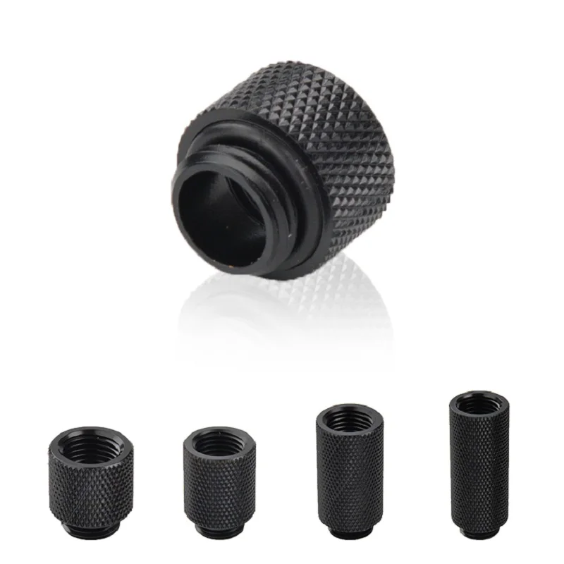 Conector de refrigeración por agua para PC, extensión de cobre, rosca G1/4, accesorios de color blanco, plateado y negro para refrigeración por agua DIY
