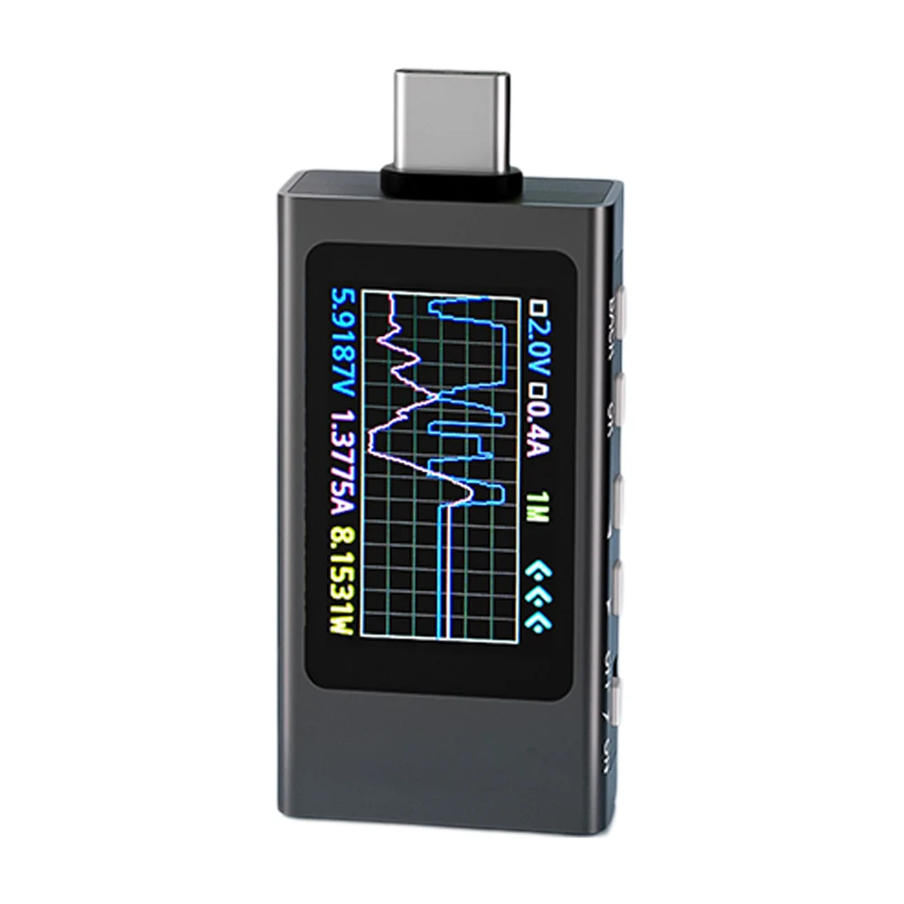 Ripple Tester USB Tester 54.96*24.45*11.15mm Automatic Protocol Testing Device Voltmeter Temperature 0 99 Metal Shell