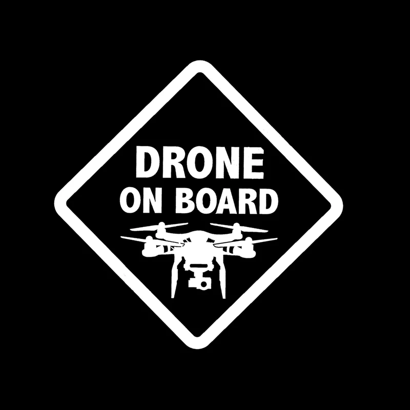 DRONE ON BOARD UAV Decals High Quality Car Decoration Personality Pvc Car Window Waterproof Sticker Black/white, 15cm*15cm