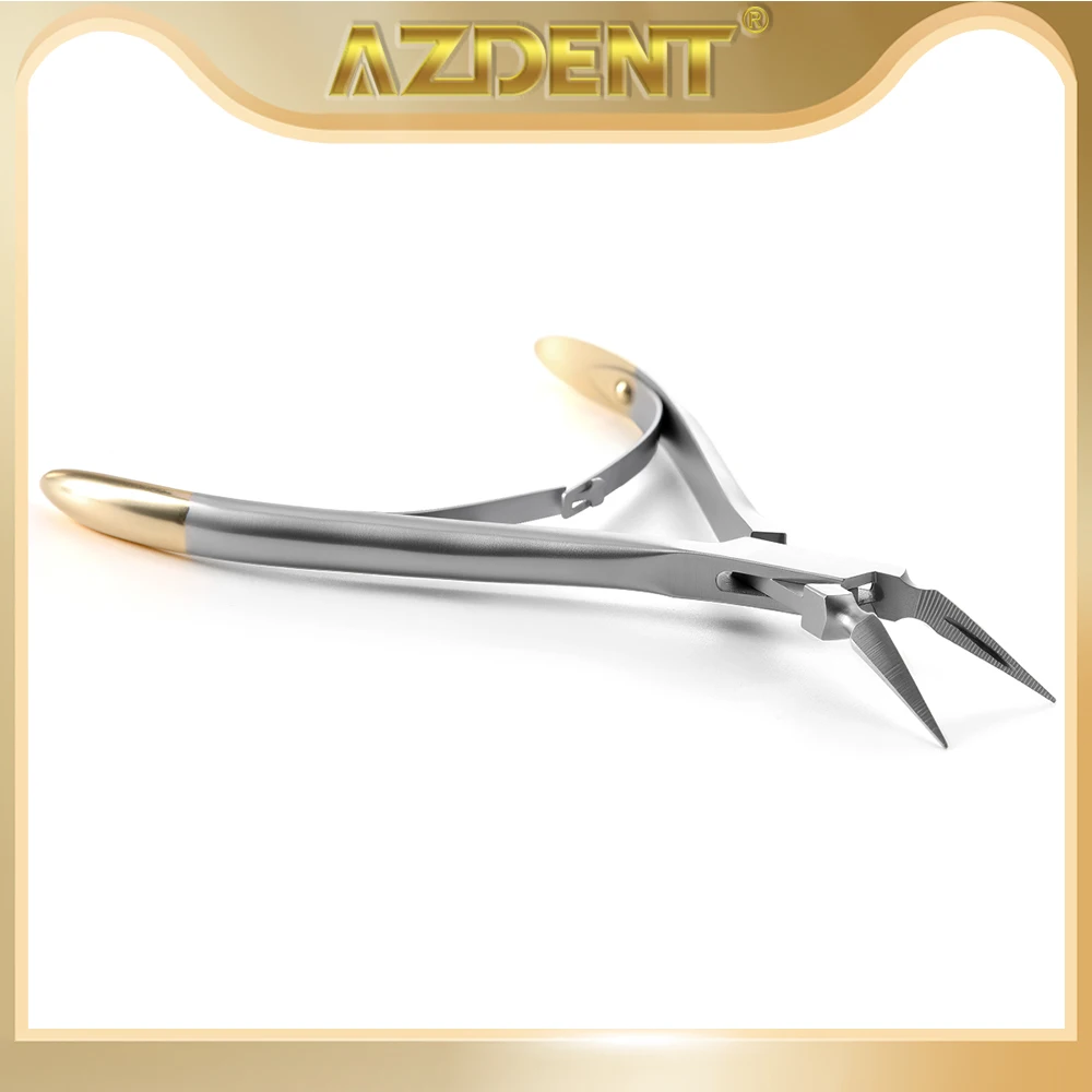 1Pcs Azdent Dental Residual Root Tweezers Forceps Tooth Plier Straight Curved Cutter Stainless Steel Dentistry Instrument