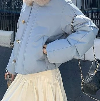 معطف مبطن مزين بالفرو الحلو 2025 شتاء جديد وصول سترة نسائية قصيرة دافئة غير رسمية متعددة الاستخدامات #5