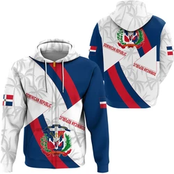 Dominican Republic Flag Map 3D Printed Zip Up Hoodies For Men Clothes National Emblem Hoody Tracksuit Fashion Boy Zipper Hoodie