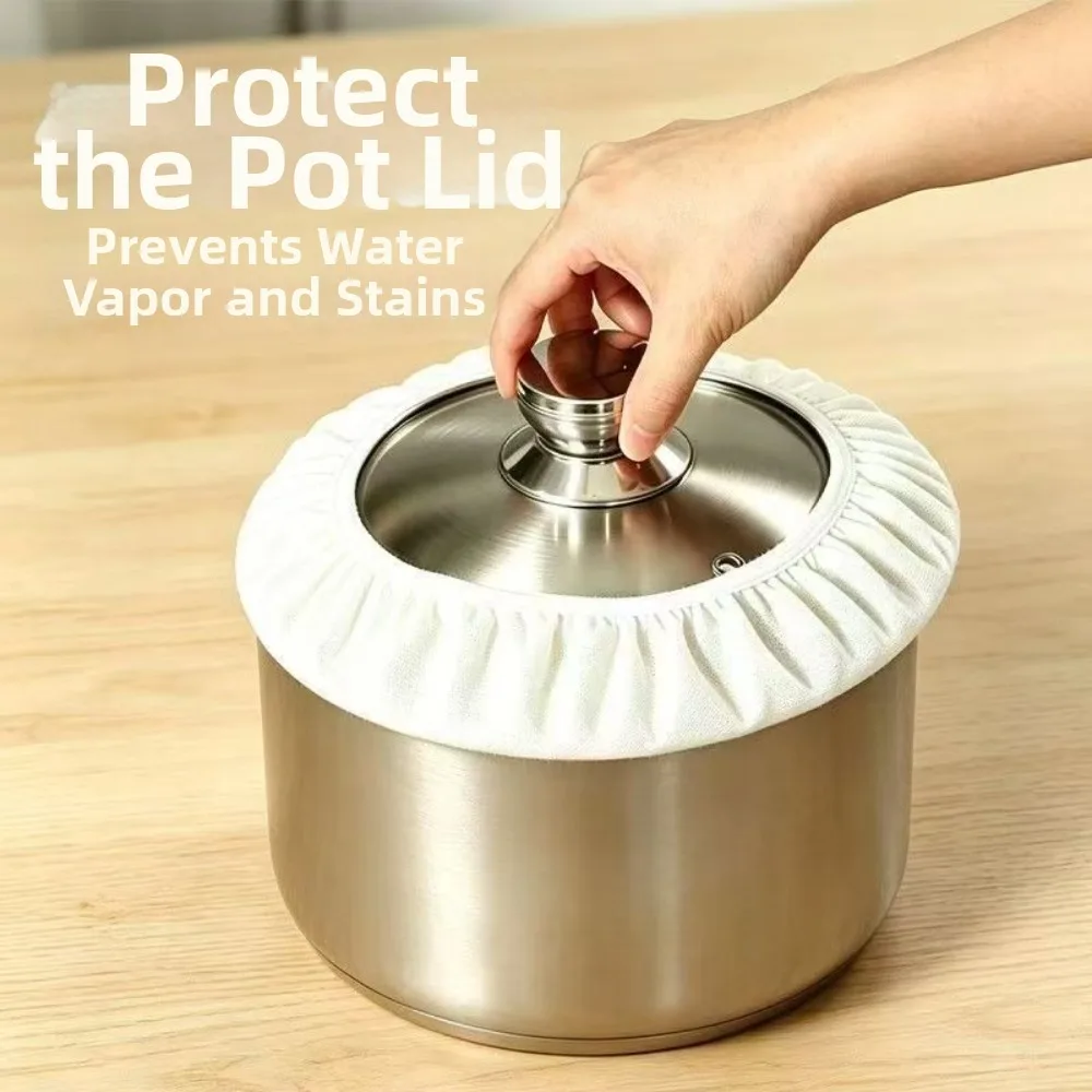 Elastic Design Cotton Lid Cover Condensation Control Absorbent Material Steamer Lid Sleeve Durable Cotton Heat Resistant
