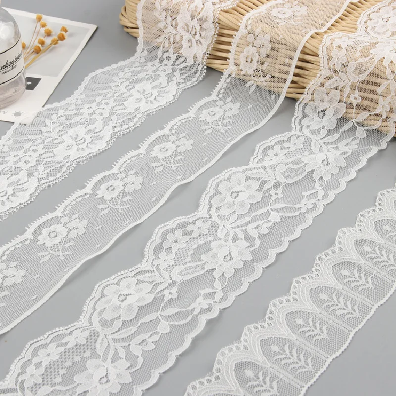 

Elegant White Lace Trims With Exquisite Patterns Stockinette Edging Lace For Lolita Fashion Accessories And Sewing Supplies