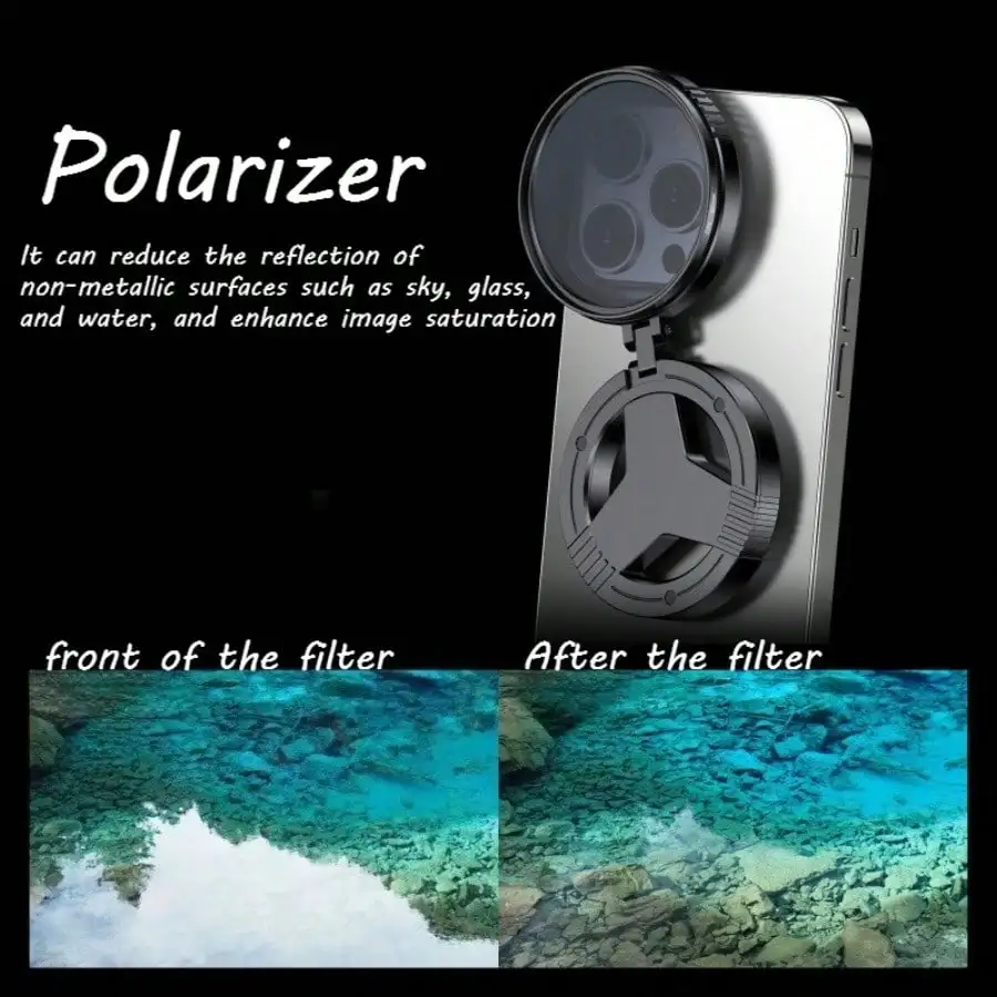 52mm Magnetic CPL Polarizer Filter, Anti-Reflection HD Lens for IPhone/Android Mobile Photography view 4