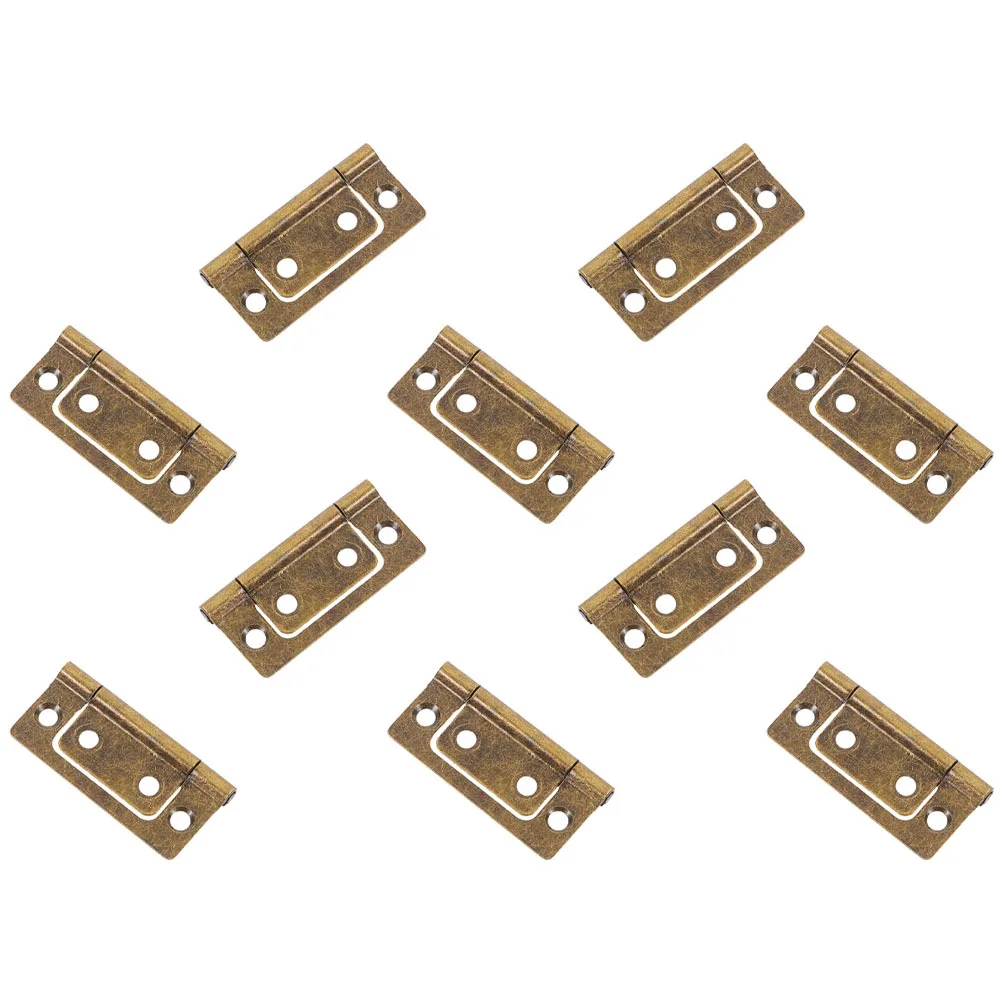 

Flat Cabinet Door Hinges 10 Pcs Iron Furniture Hinges Set for Wardrobe DIY Home Hardware Vintage Decorative Hinges
