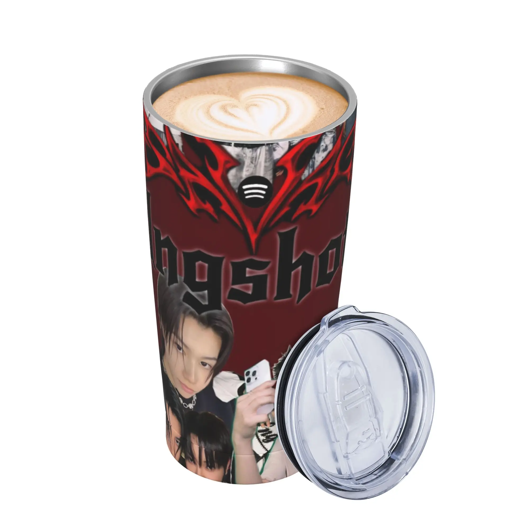 Kpop Group Lngshot  Insulated Tumbler with Lid  Stainless Steel Thermal Mug Office Home Hot Cold Drinks Cup 20oz