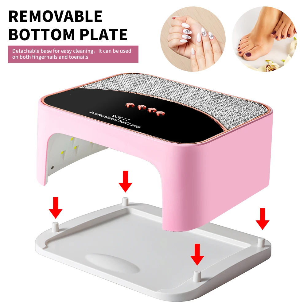 Limegirl LED مصباح الأشعة فوق البنفسجية للأظافر التجفيف السريع هلام طلاء الأظافر الراتنج 4 الموقت الماس تصميم 45LED UV مانيكير ضوء آلة مجفف