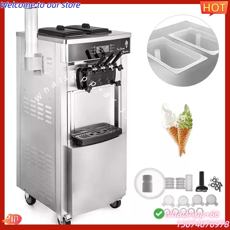2026 EU warehouse Fashion 6L*2 Soft Ice Cream Machine Commercial Frozen Yogurt Maker