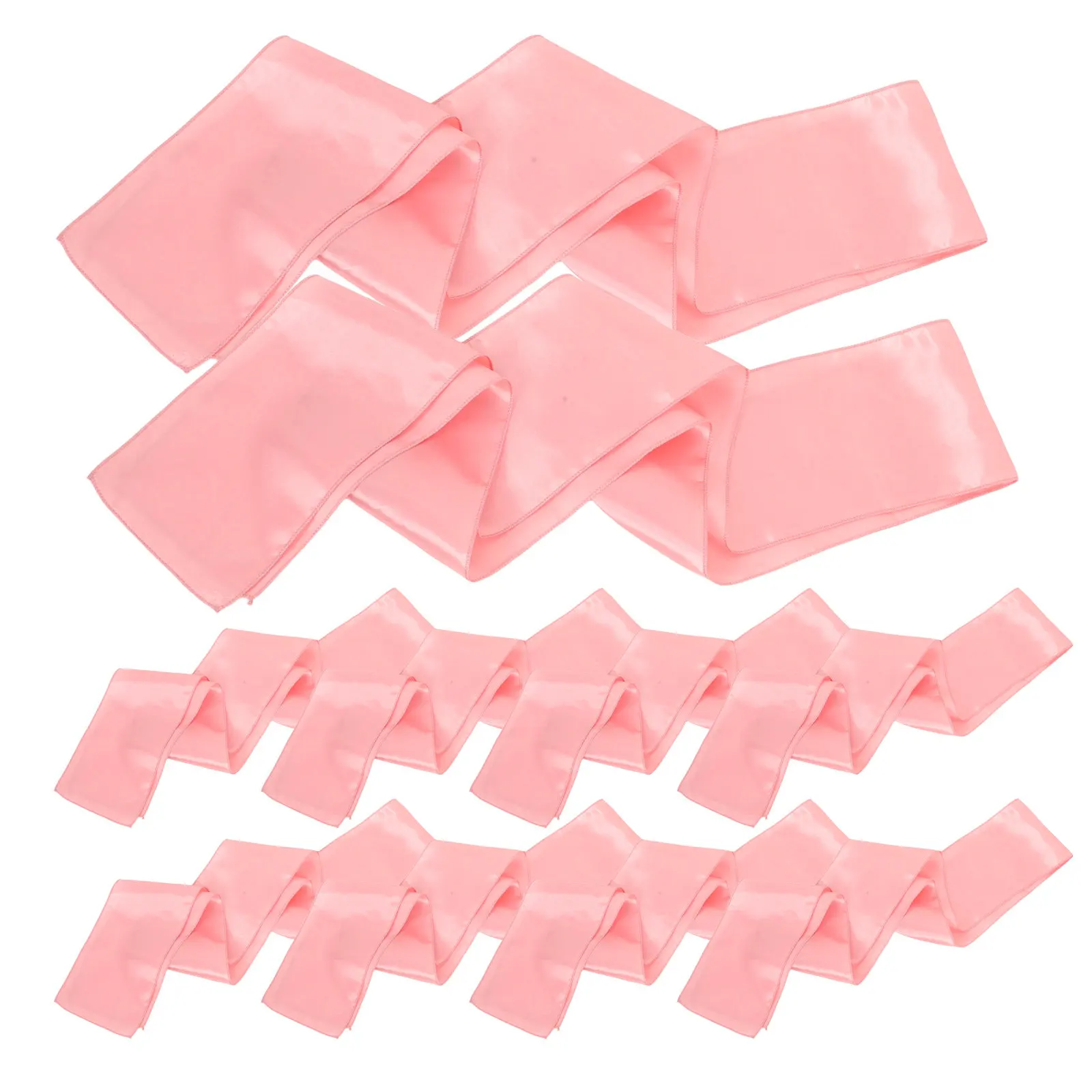 10Pcs Rose Gold Satin Chair Ribbon Ties Wedding Chair Sashes Party Banquet Reception Decorations Bows Ribbon Knots for Weddings