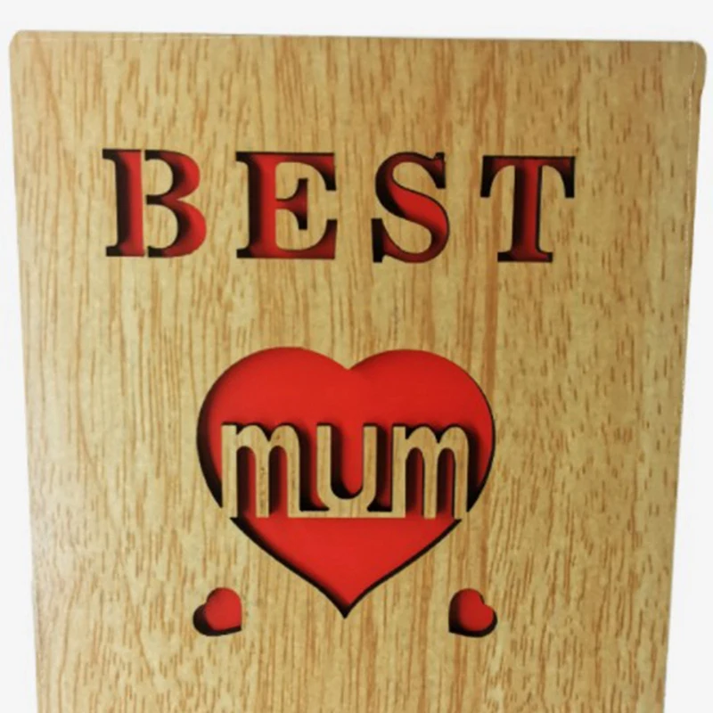 Mother's Day Card-Mum Birthday Card -Best Mum Ever Wooden Card For Mum - Gifts For Her