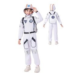 Kids Space Astronaut Cosplay White Fancy Dress Outfit Halloween Carnival Party Costume