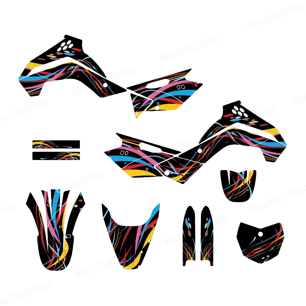For KAWASAKI KLX140 KLX 140 2008 2009 2010 2011 2012 2013 2014 2015 2016 2017 Motorcycle Graphics Decals Stickers Background Fit