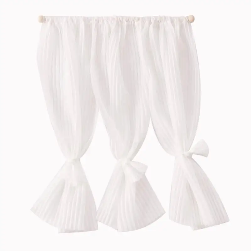 1Pcs Bedroom Living Room Furniture Decoration 1:12 Dollhouse Miniature Curtain White Chiffon Door Curtain Window Decor Model