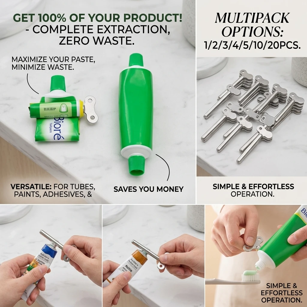 Stainless Steel Toothpaste Tube Squeezers Metal Key Toothpaste Squeezers for Bathroom Tubes Squeezer 1/2/3/4/5/10/20PCS