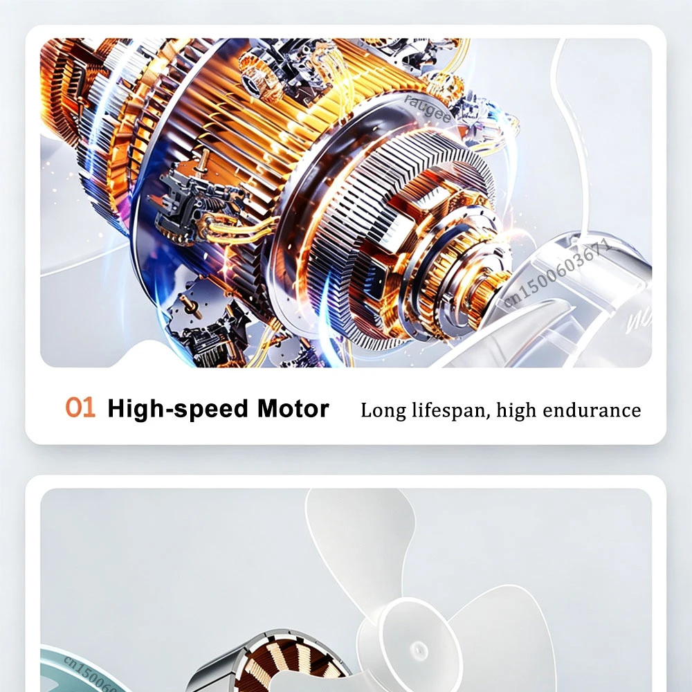 Tragbarer Mini-Autoventilator mit Clip, 360° drehbar ° Drehbarer USB-Aufladbarer Kühlventilator mit 3 Geschwindigkeiten, Starker Wind, Tragbarer Kleiner Auto-Clip-Ventilator – Detail 5