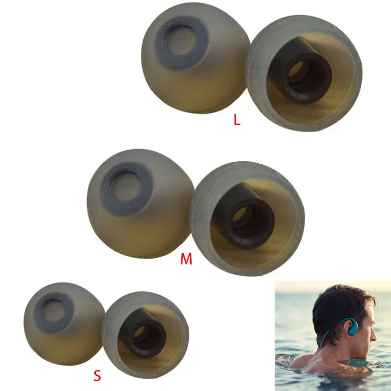 3 Pair Waterproof Ear Tips For Sony SP900 WS413/WS414/WS623/WS625  Swimming Eartips Earbuds Tip Earplugs Earphone Case Ear Cap