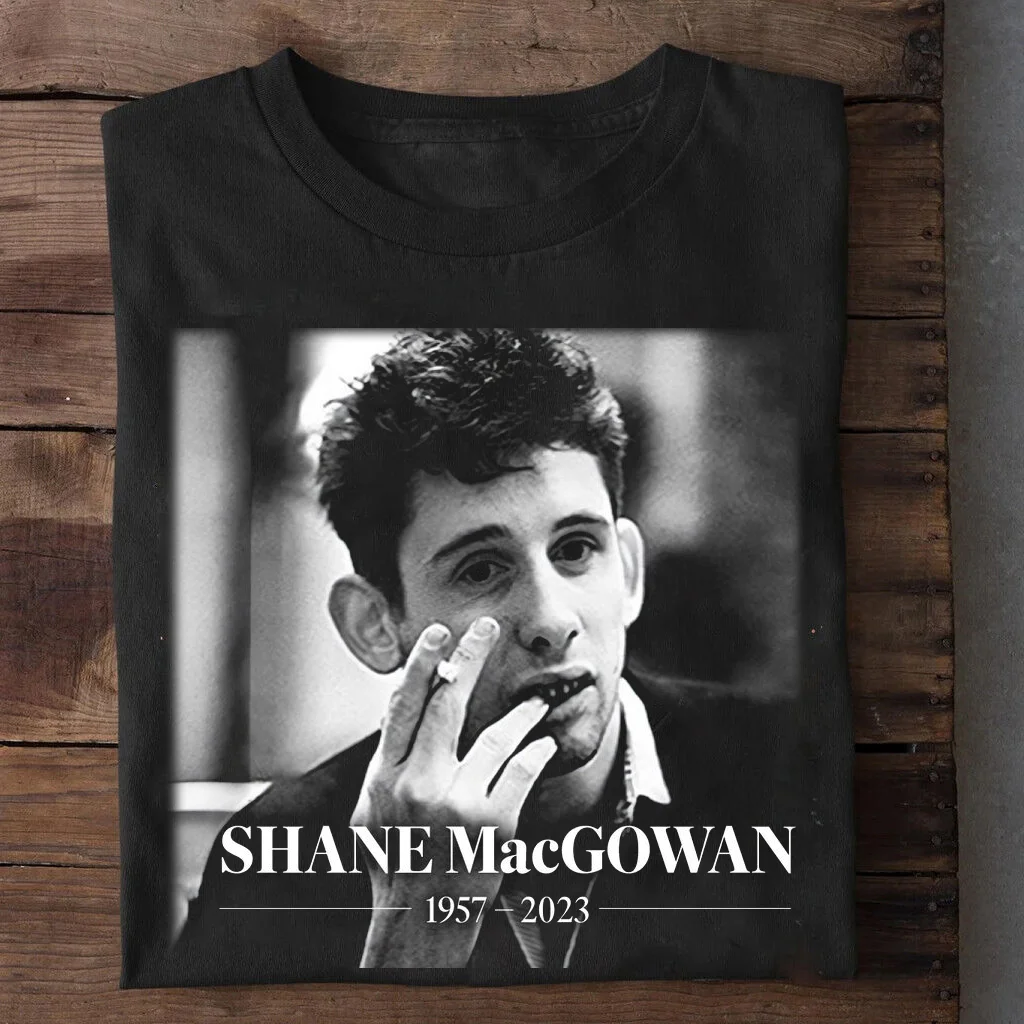 New Shane Macgowan 1957-2023 Tee Shirt Black Classic Unisex Size S-5XL