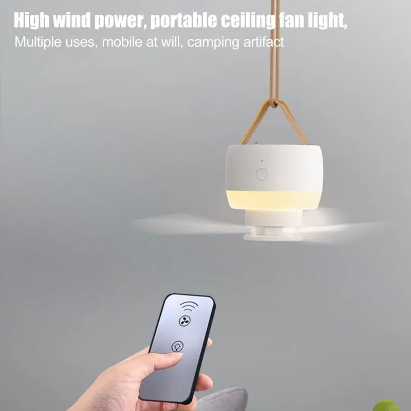 

USB Ceiling Fan Hangable Cooling Tool For Garage Silent USB Powered Ceiling Fan With Remote Control Timing 3 Gears For Camping