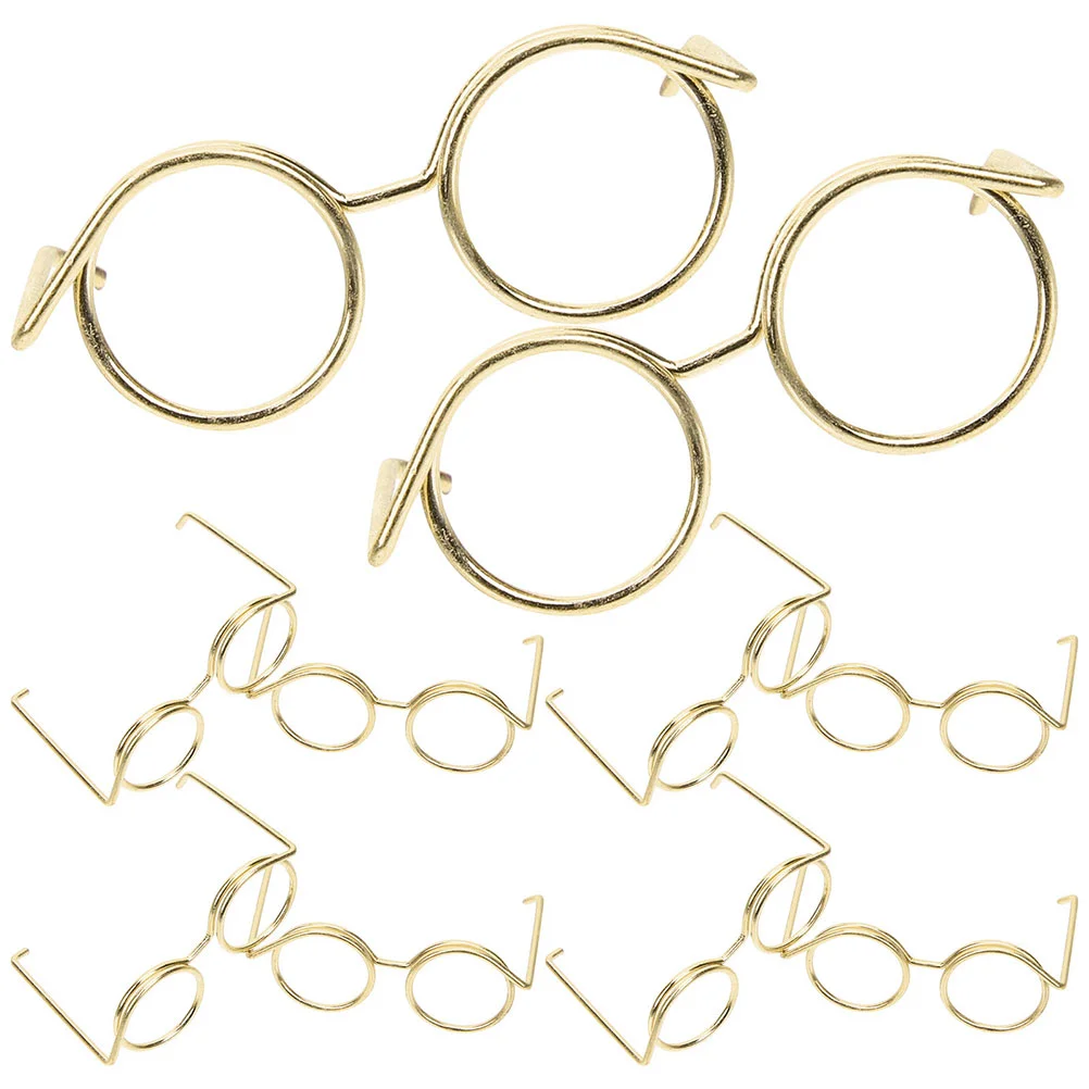 

10 Pcs Steel Wire Glasses Baby Dollhouse Accessories Stuff Metal Sunglasses Mini