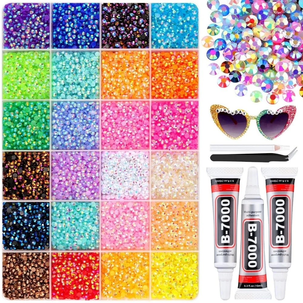 

Multicolor Resin Rhinestone Kit Sparkling Craft Supplies Flatback Gems Diamond Art DIY Decoration Resin Drill Rhinestone