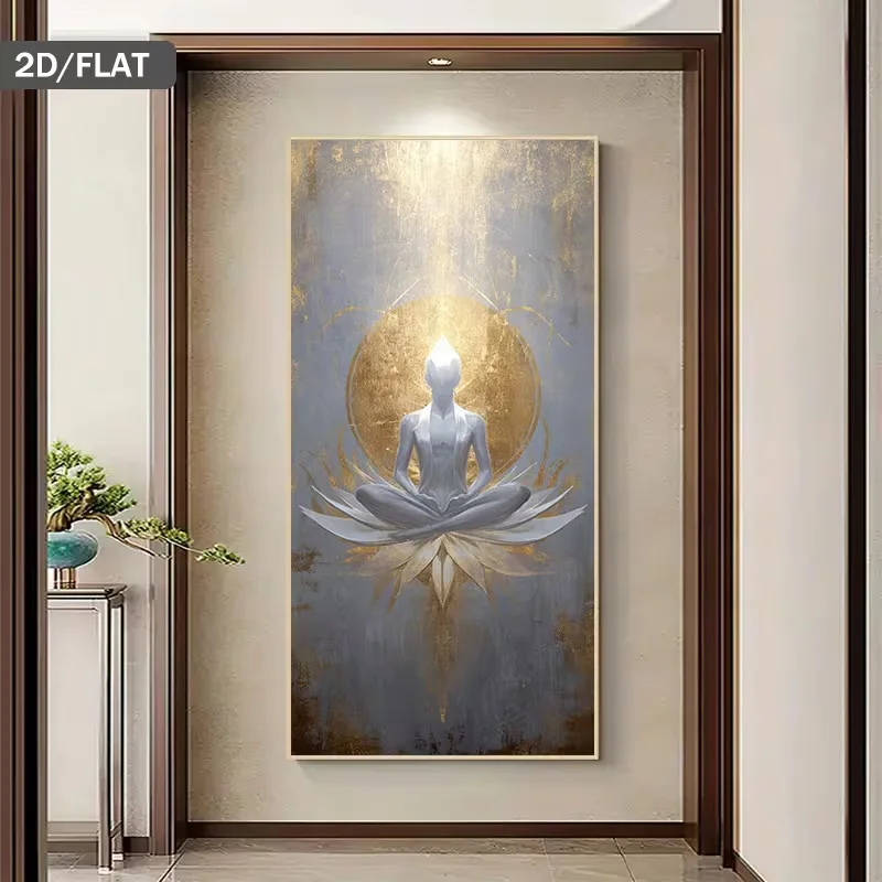 A 2D Flat Canvas Art Piece Measuring 27.56 by 55.12 Inches Or 70 by 140 Centimeters, Featuring a Modern Abstract Design of a Win