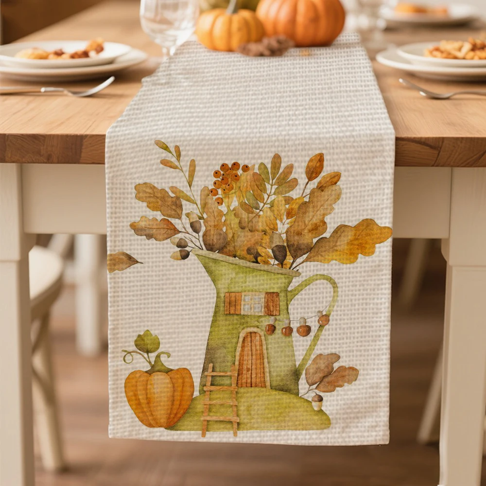 

autumn table runners Table decoration and accessories for Harvest Festival Day Thanksgiving Day tablecloth