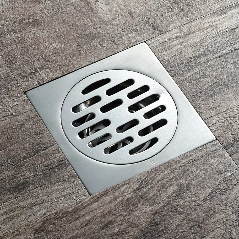 Stainless Steel Square Deodorant and Insect Repellent Large Flow Floor Drain Project