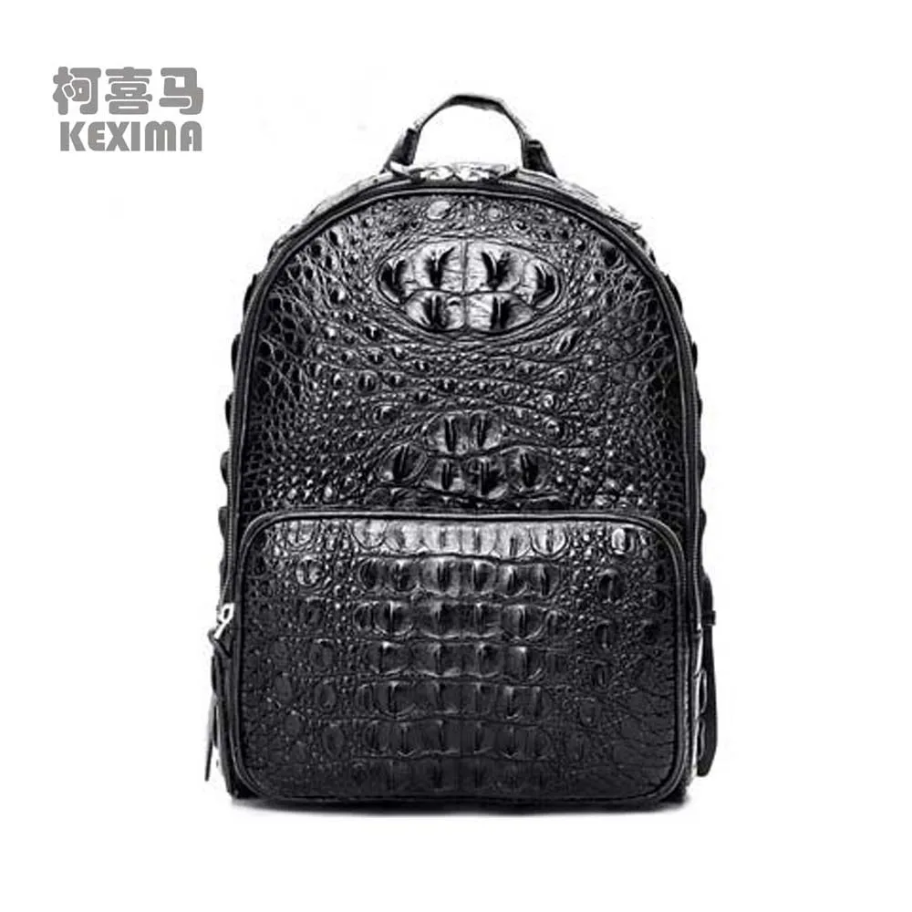 KEXIMA hanlante new Thailand  crocodile male backpack  male bag crocodile Leather bag  business  leisure  Men backpack