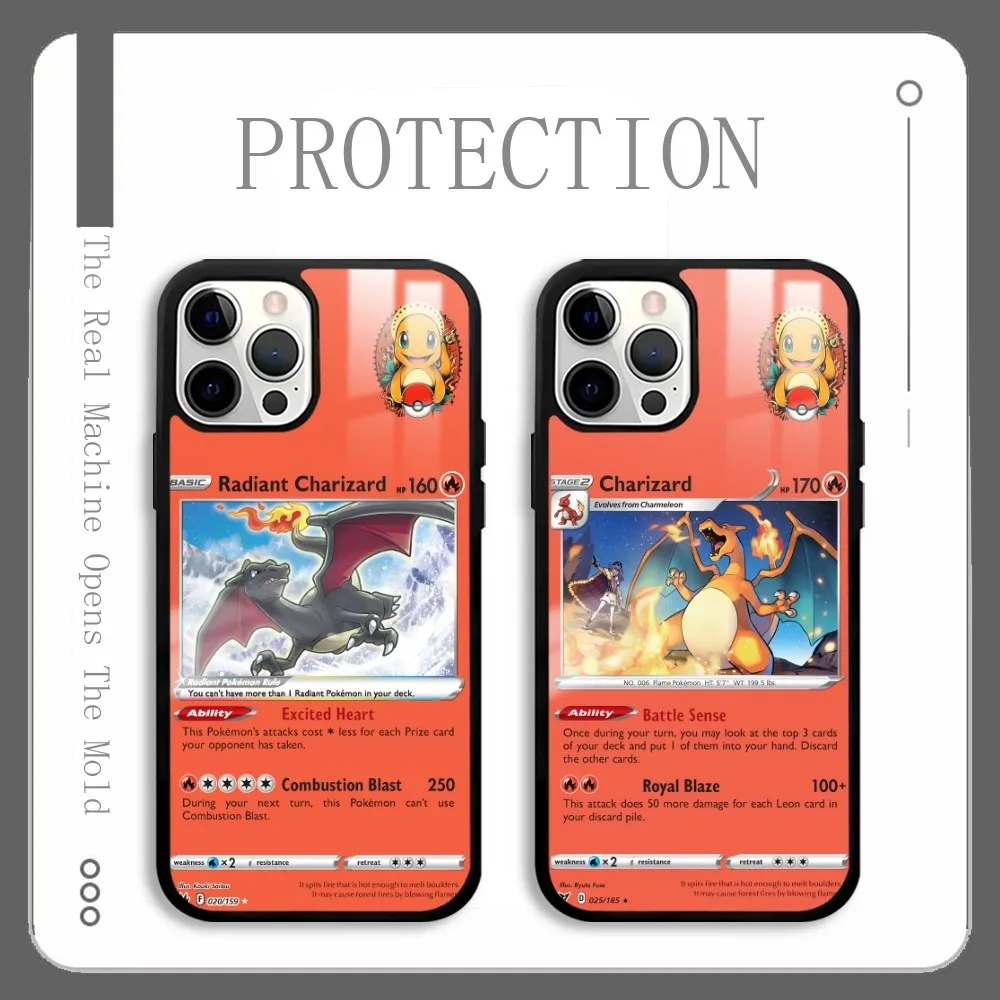 

Card Introduction Charizard Phone Case For IPhone 16 15 14 13 12 11 Pro Xs Max Mini Plus Celulares Hard Funda