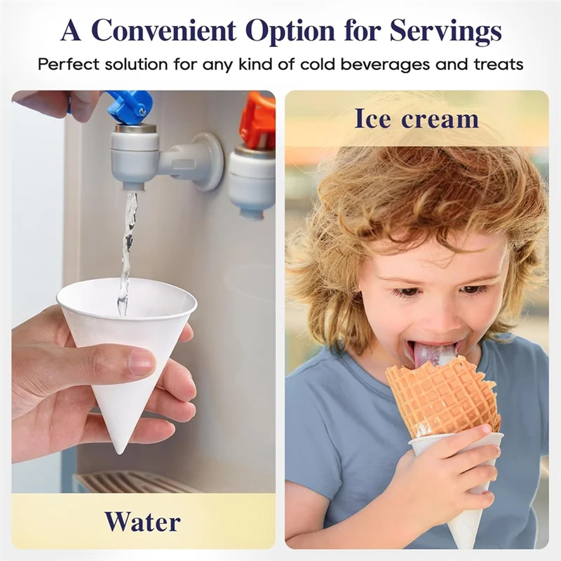 

200 Count 4.5 OZ Snow Cone Cups, Ideal For Water, Ice Cream, Shaved Ice - Perfect For Parties, Gyms, Festivals