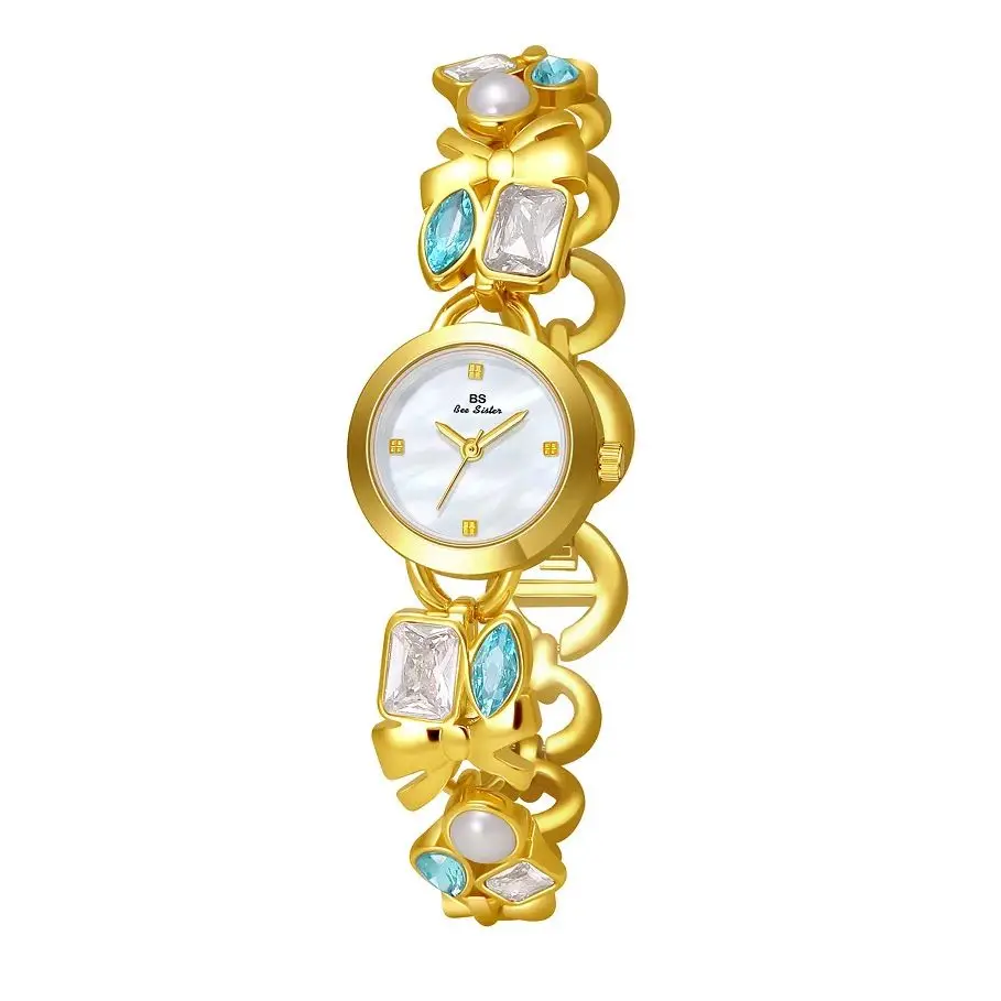 

Elegant Fashion Watches for Women with Small Dial Colorful Diamond Bow Quartz Bracelet Ladies' Wristwatch Perfect Gift for Women