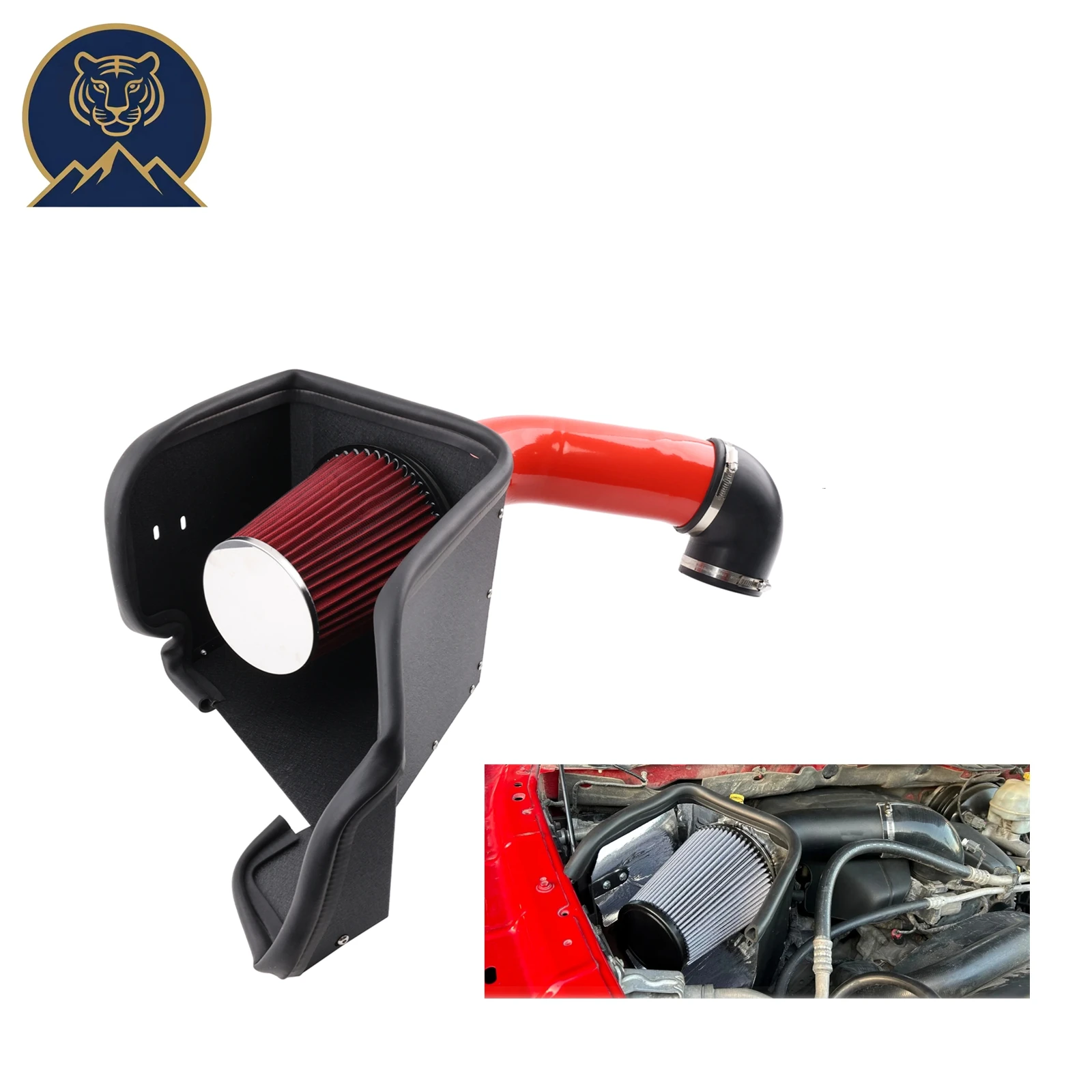 

High Flow Cold Air Intake Pipe Kit with Filter & Heat Shield - Aluminum Alloy for 2009-2018 Dodge Ram 1500 5.7L V8 Engine