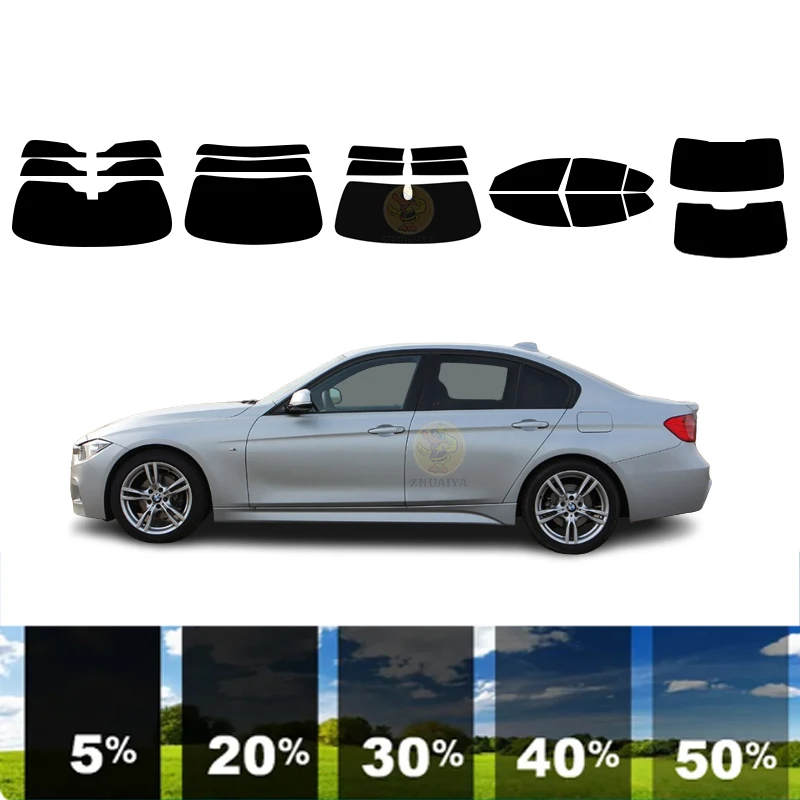 precut Removable Window Tint Film For Car 100% UVR 5%-35%VLT Heat Insulation Carbon ﻿For BMW 3 SERIES 4 DR SEDAN 2013-2018