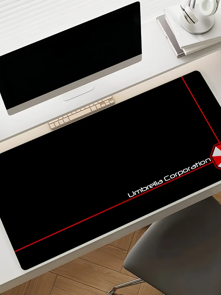 Umbrella Corporation Mauspad, rutschfester Rand, Schreibtischunterlage, PC-Laptop-Zubehör, Gummi, Büro-Tastatur, großes Gaming-Pad