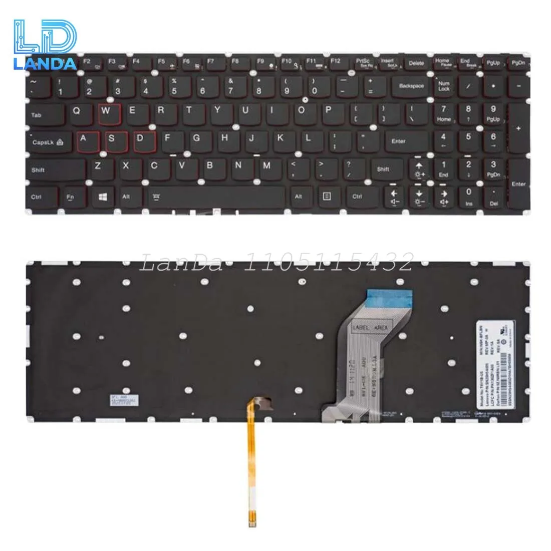 

Laptop Keyboard For Lenovo Rescuer Y700 15ISK Y700 15ACZ 17ISK Black US Backlit