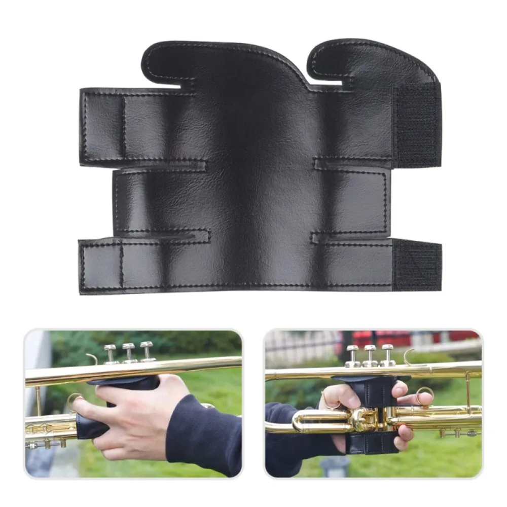 1PC Instrument Trumpet Leather Cover Black Corrosion Protection Trumpet Piston Holster Cushion Wind Accessories