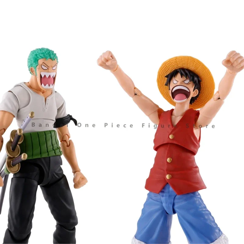 Bandai-figuras de acción originales de One Piece, juguetes de animación, modelo de coleccionista genuino, Anime Hobby, Roronoa SHF Zoro, preventa