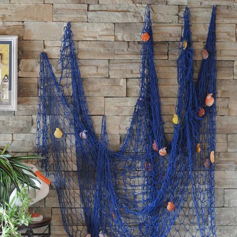 Hanging Fishnet Fish Net Decorative Wall for Pirate Nautical Under The Sea Party Decorations Ocean Themed Hawaii Beach Parties