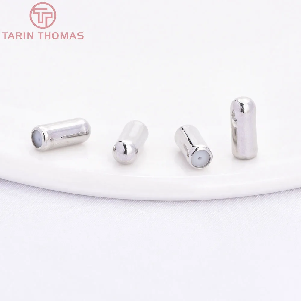 (4179) 50PCS 9.5x4MM Silver color plated Brass and Rubber Stopper for Hat Pin Brooch pin Jewelry Findings Accessories Wholesale