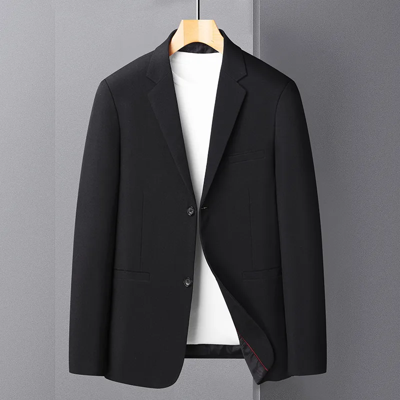 

Simple Style Men Leisure Blazers Black Gray Blue Business Suit Notched Collar Design Tailored Jackets Male Smart Casual Outfits