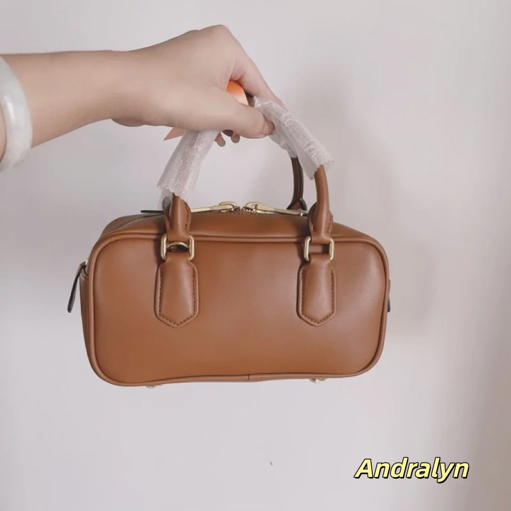 حقيبة بولينج فاخرة عالية الجودة من الجلد الطبيعي حقيبة يد كتف للنساء حقيبة كروس للمستندات حقيبة حمل حقائب نسائية