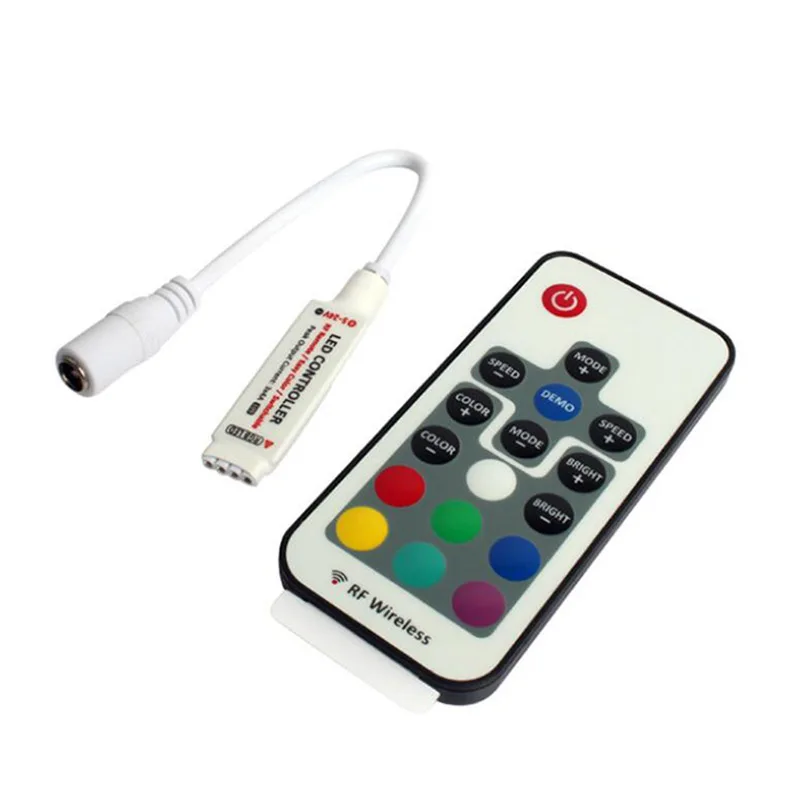 17 Keys RGB Mini RF Wireless Controller LED Dimming Remote Control adjustable LED Strip light