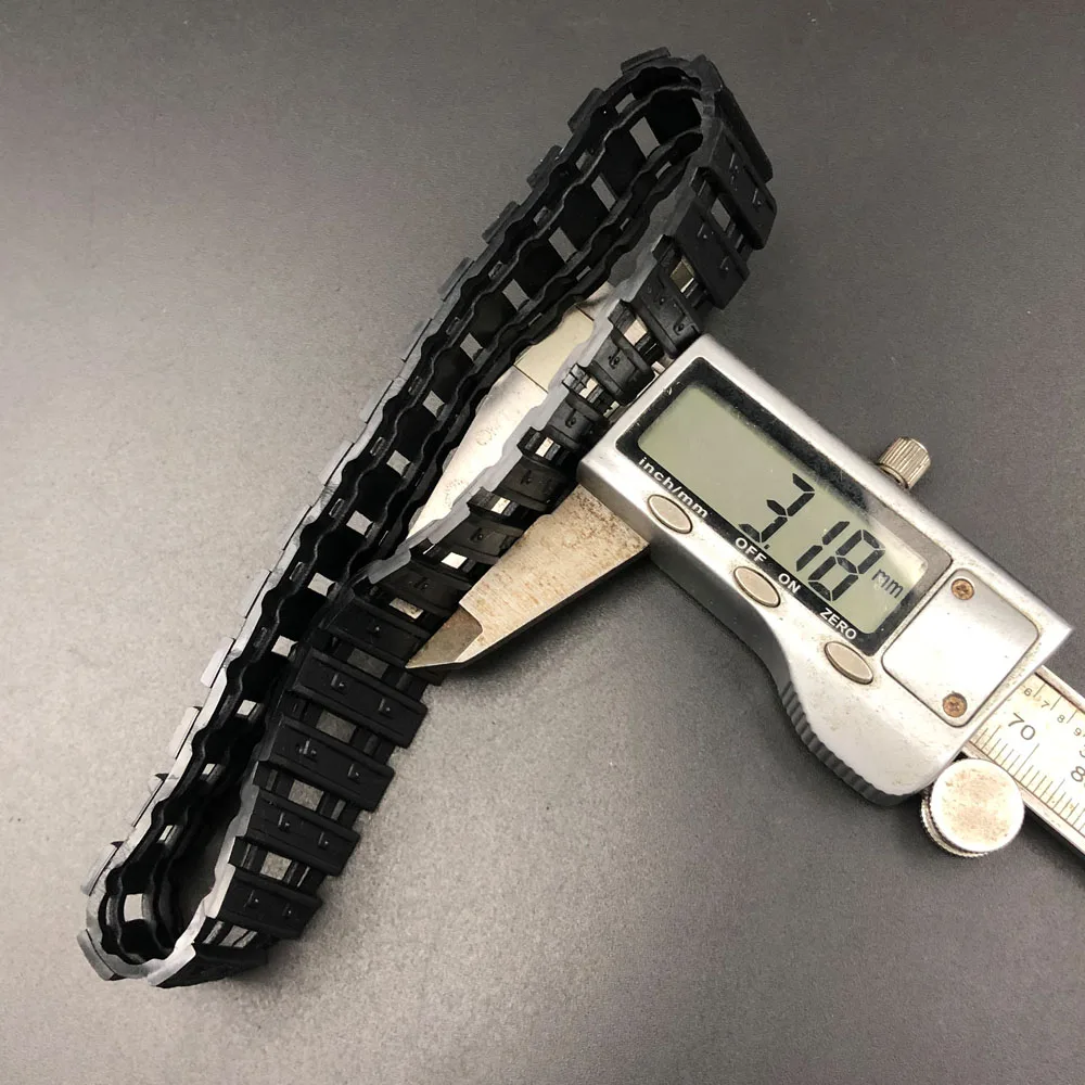 10Pcs Short Crawler Belt DIY RC Tank Robot Model Black Intgrated Rubber Tank Track Folded Length 140mm Width 23mm Thickness 3mm