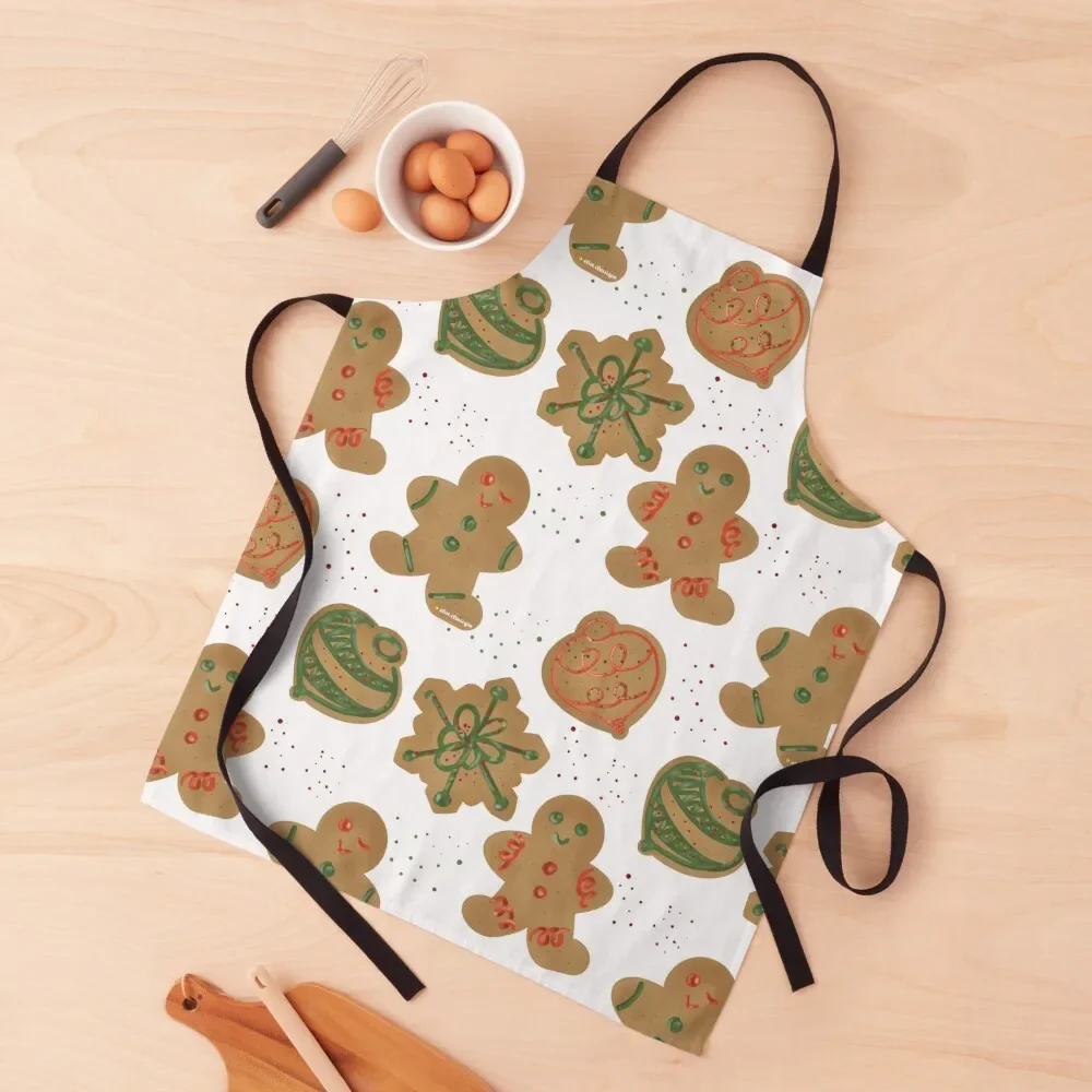 

Gingerbread Cookie Pattern Apron For Women Kitchen Art For Nail Stylist Apron