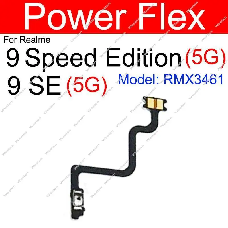 For Realme 9 Pro Plus 9pro+ 9i 9SE 9 Speed 4G 5G On OFF Power Volume Button Switch Keys Flex Cable Parts